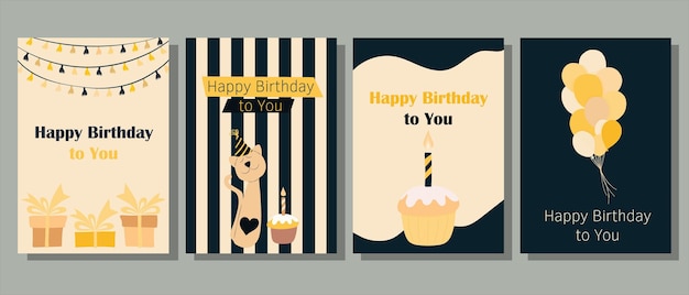 Two cards with a birthday cake and a candle on it.