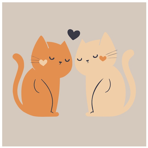 Two Cats in Love Hug Doodle Icon. Cute Pets Vector Art Stock Vector -  Illustration of friends, artwork: 241281449