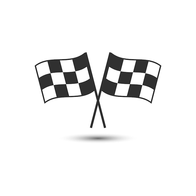 Два клетчатых гоночных флагаВекторная иллюстрация на белом фоне