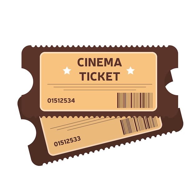 Two cinema tickets. Vector illustration.
