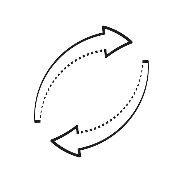 Two circular arrows black. reload symbol. vector illustration.