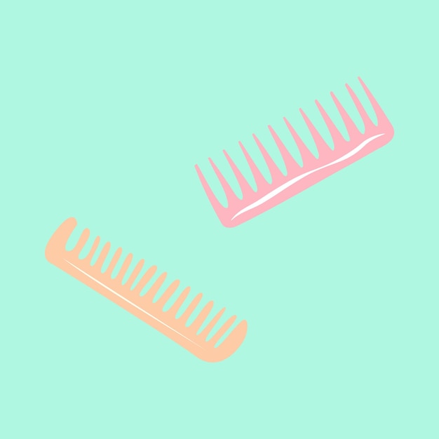 Two colored combs Doodle style