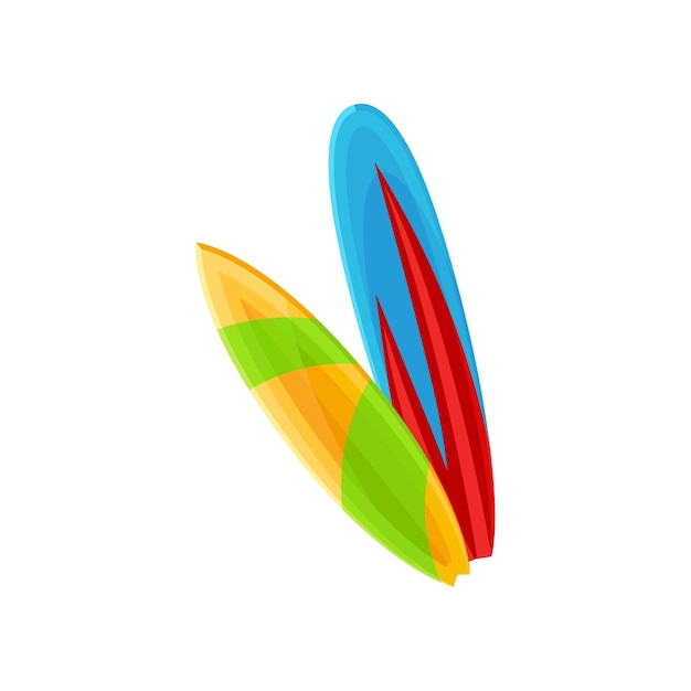 Two colorful surfboards vector Illustration on a white background