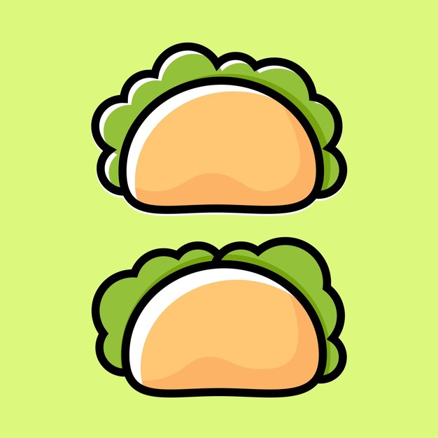 Vector two concise mexican taco icons