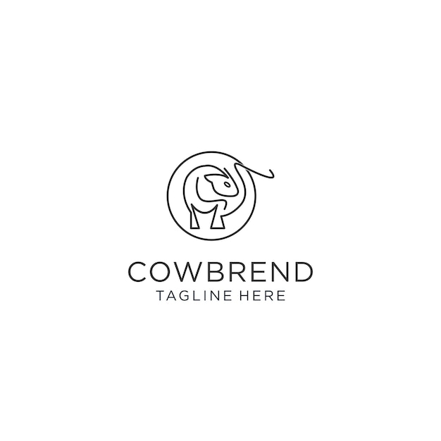 Two cow logo icon design vector template