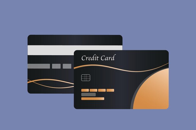 Vector two credit cards with the word credit on them