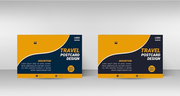 Two different travel postcard designs on a white background