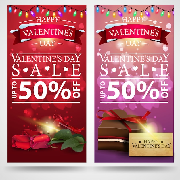 Due banner di sconto san valentino