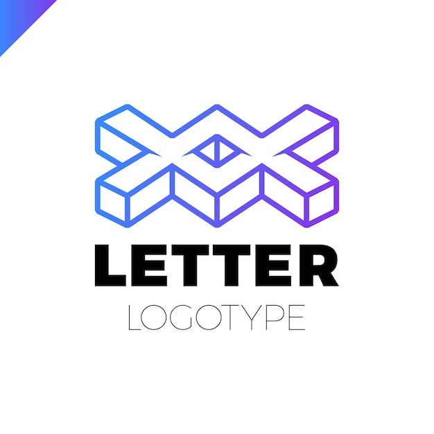 двух или двух изометрических букв X logo icon design