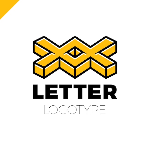 Two or double isometric letter x logo icon design