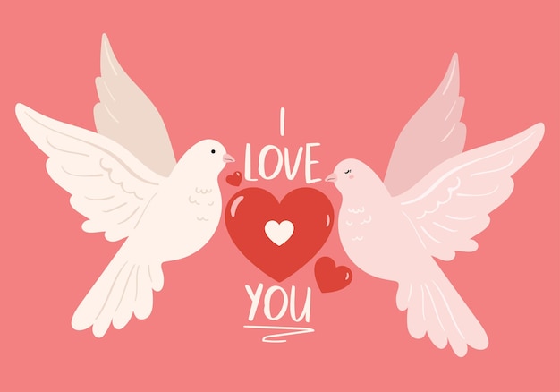 Two doves love illustration