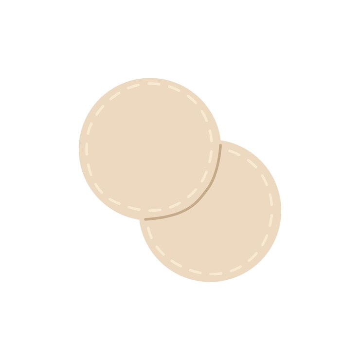 Vector two eco cotton sponges, organic zero waste pads for skin care. hand drawn fabric disk icon