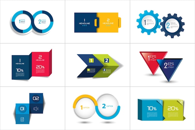 Two elements banner 2 steps design chart infographic step by step number option layout