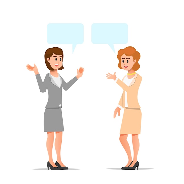 会話をする女性社員2人