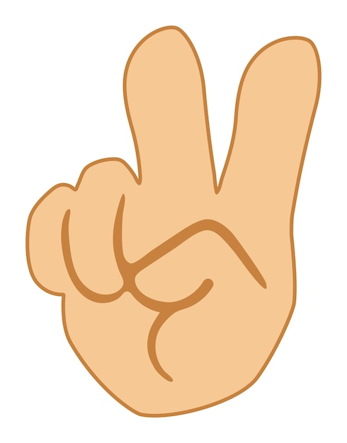 Two fingers counting icon for education. hands with fingers.