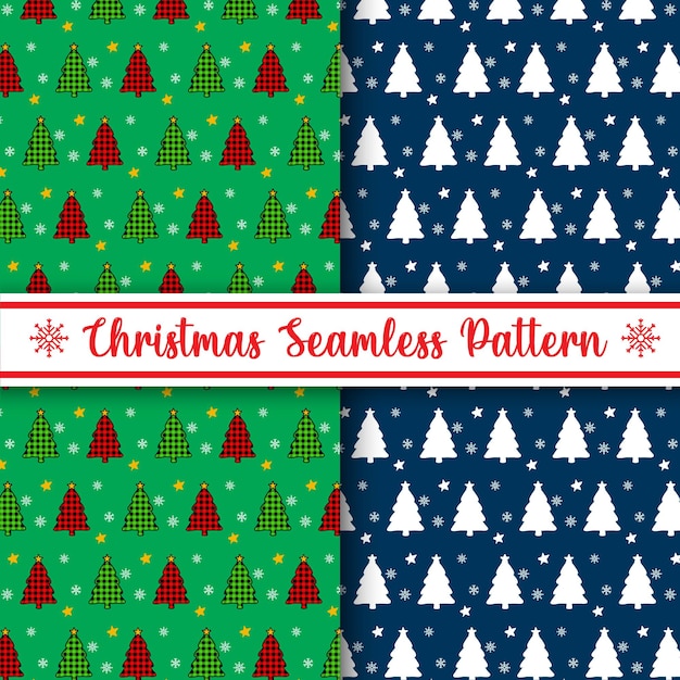 Two Flat seamless repeating Christmas pattern design