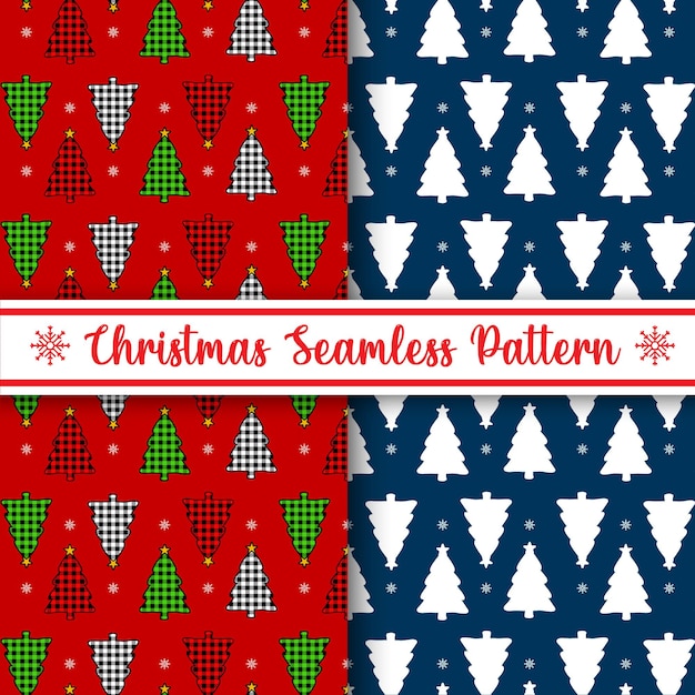 Two flat seamless repeating christmas pattern design