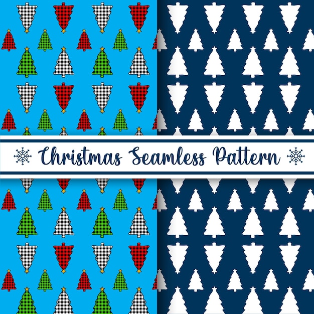 Two flat seamless repeating christmas pattern design