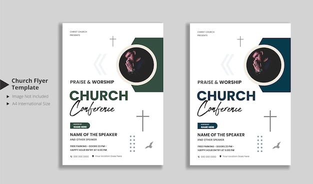 Vector two flyers for a church conference.