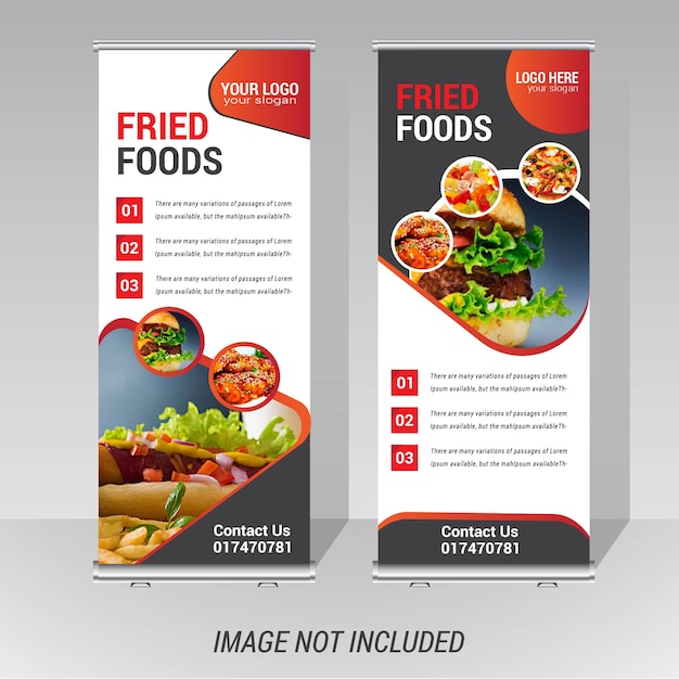 Two Food Roll Up Vector Template 