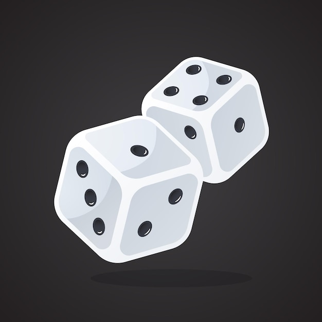 Two gambling dice Sports equipment Vector illustration