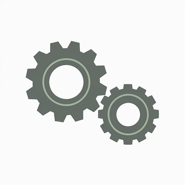 Vector two gears that have the number 2 on them