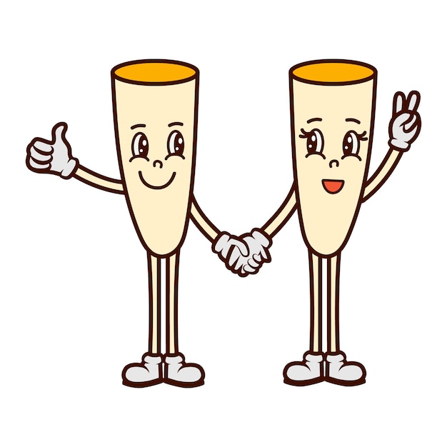 Vector two glasses of champagne vector illustration