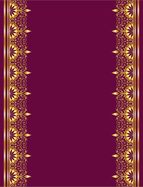 Two gold decorative ribbons on electric violet background