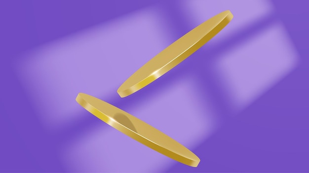 Two gold rings on a purple background