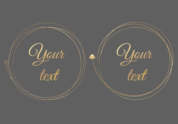 two golden frames on a transparent background