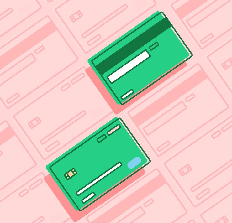 Vector two green debit cards