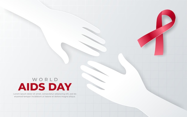 Due mani sullo sfondo del giorno dell'aids