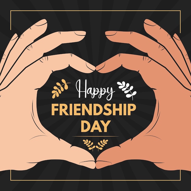 Two Hands Making Heart Friendship Day Social Media Post Template
