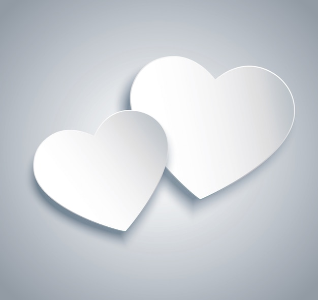 Two hearts icon vector