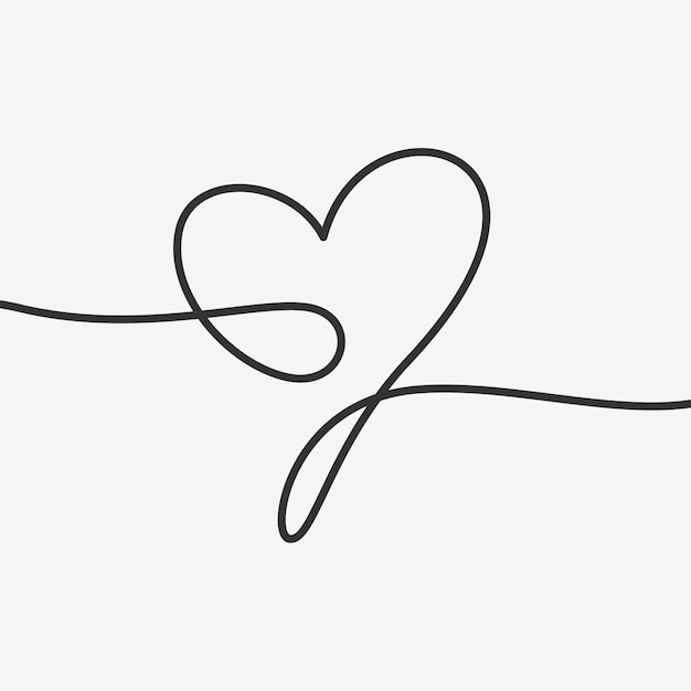 Two hearts sign illustration continuous line art style