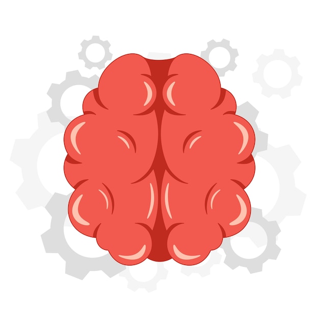 ベクトル フラット スタイルの脳の 2 つの半球