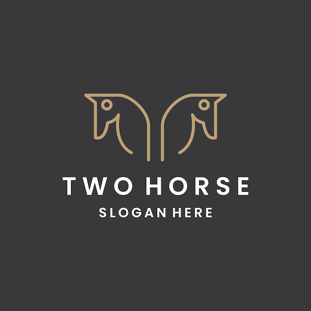 Vector two horse logo template vector illustration design