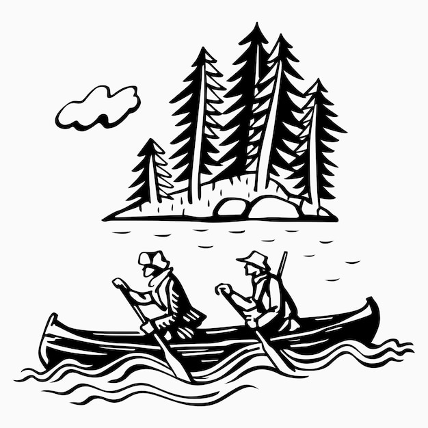 Two Hunters on Boat