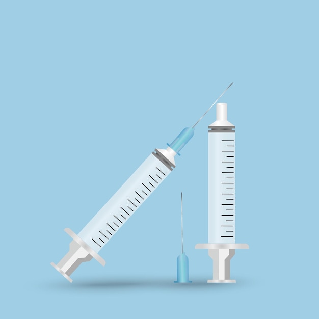 Vector two injections in different ways in vector illustration