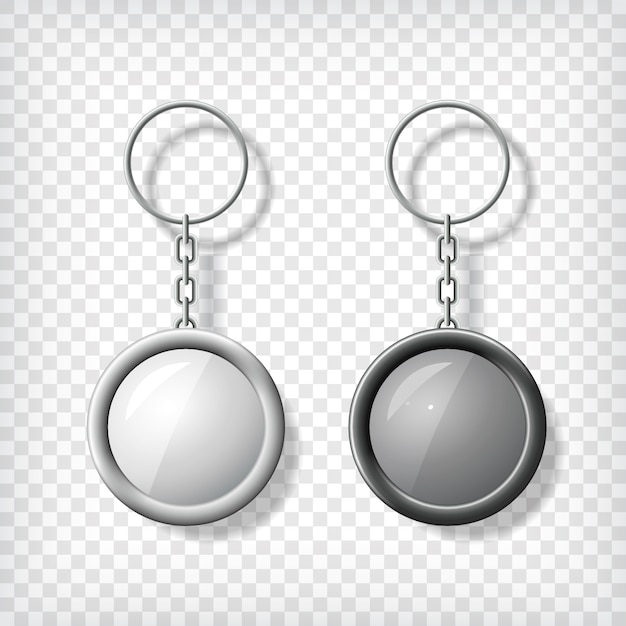 Vector two key chain pendants mockup