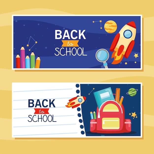 Two labels of back to school