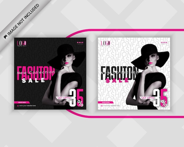 Vector two ladies' fashion social media post design