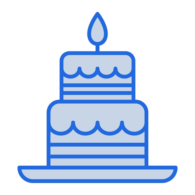 Vector two layered cake blue tone illustration