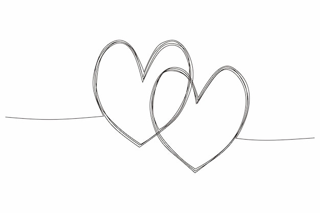 Two linked hand drawing heart