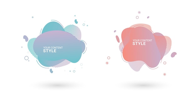 TWO liquid abstract element design with gradient colored style and 2 options vector illustration