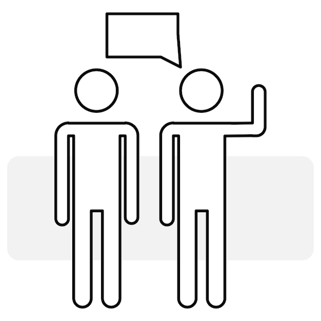 two little men message icon. Symbol of communication. Vector illustration. EPS 10.