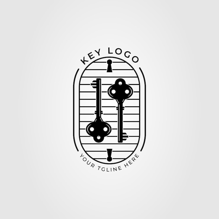 वेक्टर two lock and key or keyhole logo vector illustration design