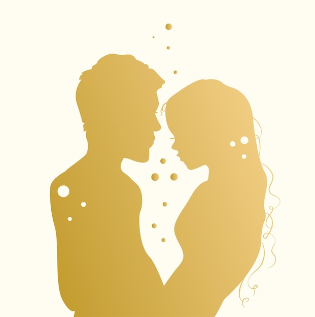 two lovers. romantic illustration in wedding style