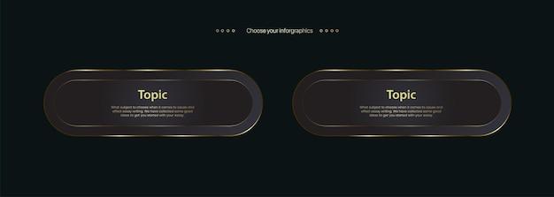 TWO Luxury multipurpose Infographic circle buttons and 2 Golden template with option and Premium