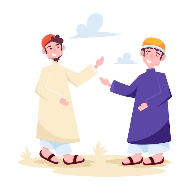 Two men in a muslim outfit